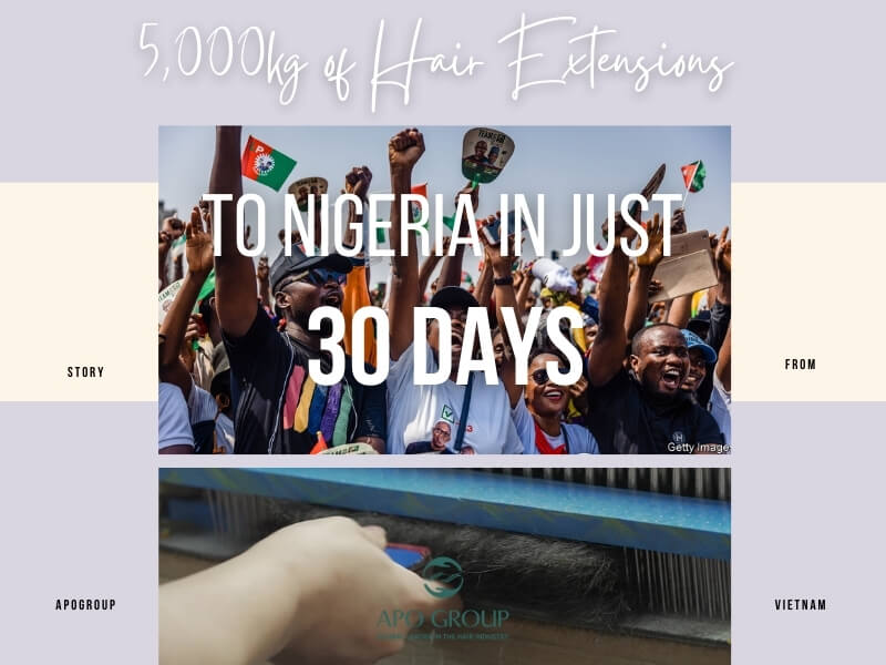 Supplying 5000kg Hair Extensions to Nigeria in 30 Days